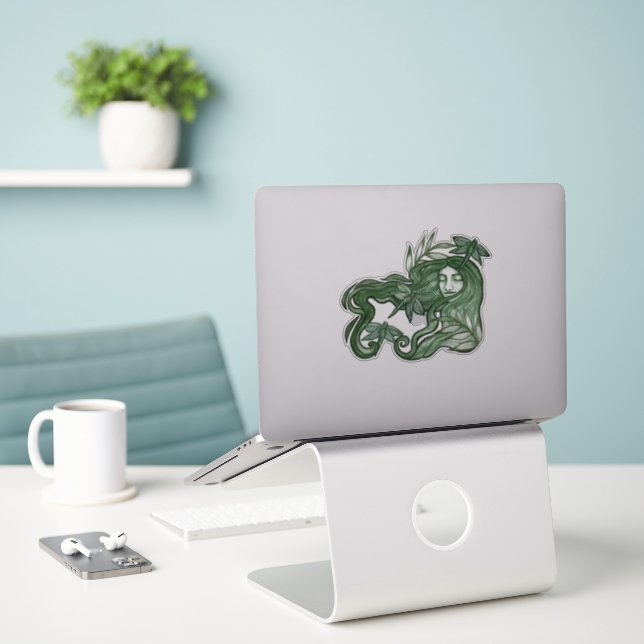 Green Dragonfly Goddess Art Dragonflies            (Laptop On Desk)