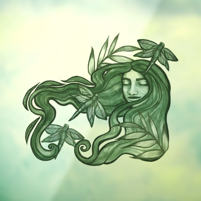 Green Dragonfly Goddess Art Dragonflies            (Sheet 3)