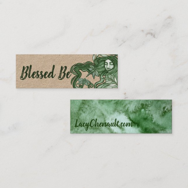Green Dragonfly Goddess Art Dragonflies          Calling Card (Front/Back)