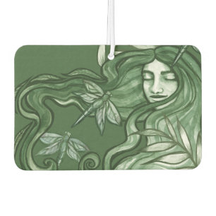 Green Dragonfly Goddess Art Dragonflies Car Air Freshener