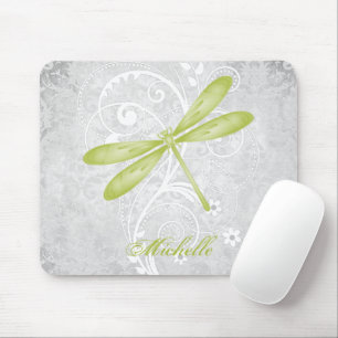 Green Dragonfly Personalised Mouse Pad