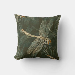 GREEN DRAGONFLY THROW PILLOW