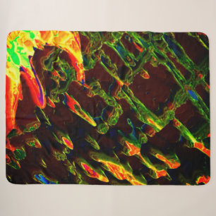 Green drained on fire sherpa blanket