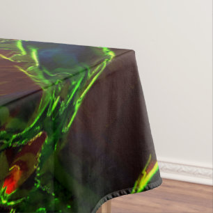 Green drained on fire tablecloth