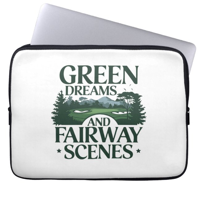 Green Dreams, Golf Trendy Laptop Sleeve (Front)