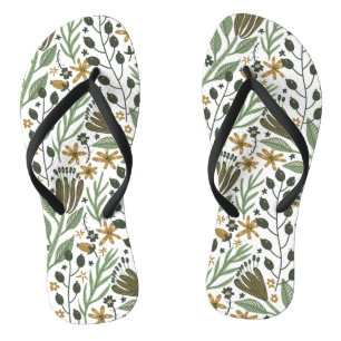 Green Dreamy Floral Pattern Thongs