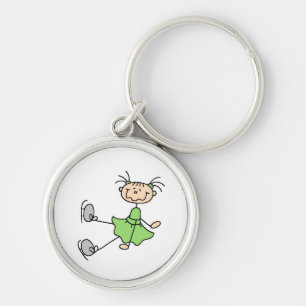 Green Dress Figure Skater Tshirts and Gifts Key Ring