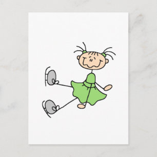Green Dress Figure Skater Tshirts and Gifts Postcard