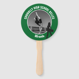 Green Drill Team Photo High School Dancer Hand Fan