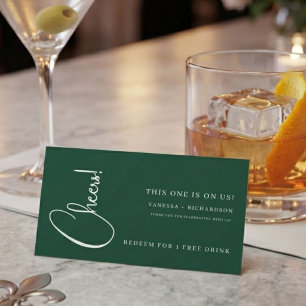 Green Drink Ticket, Free Alcohol Voucher  Business Card