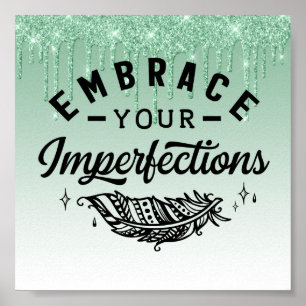 Green Dripping Glitter Inspirational Quote Poster