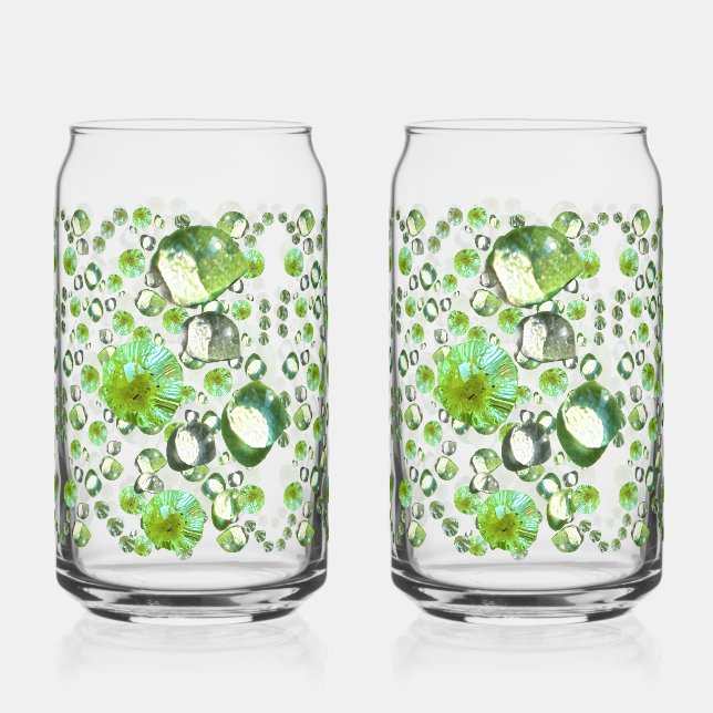 Green Droplets Can Glass (Front)