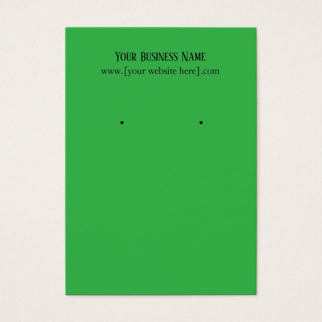 Green Earring Business Cards (Front)