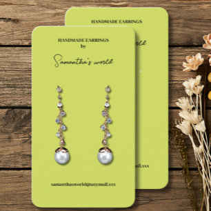 Green Earring Display Business Card