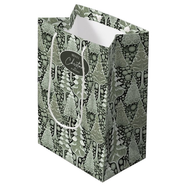 Green Earth Christmas Pattern#6 ID1009 Medium Gift Bag (Front Angled)