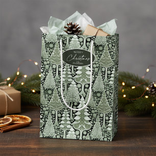 Green Earth Christmas Pattern#6 ID1009 Medium Gift Bag