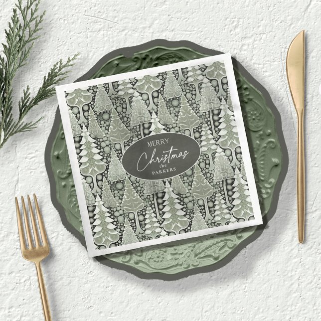 Green Earth Christmas Pattern#6 ID1009 Napkin (Creator Uploaded)