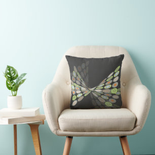 Green Earth Digital Butterfly Twist Graphics Art Cushion
