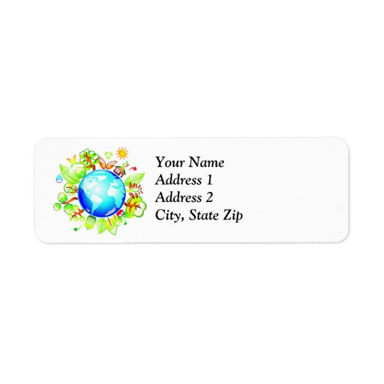 Green Earth Eco Friendly for Earth Day Return Address Label