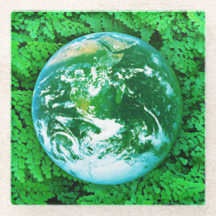Green Earth - ecological awareness Glass Coaster