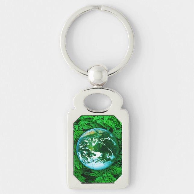 Green Earth - ecological awareness Key Ring (Front)
