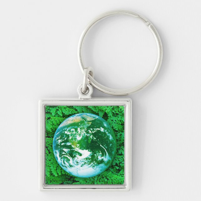 Green Earth - ecological awareness Key Ring (Front)