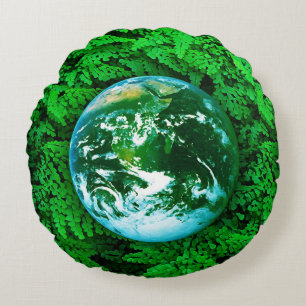 Green Earth - ecological awareness Round Cushion