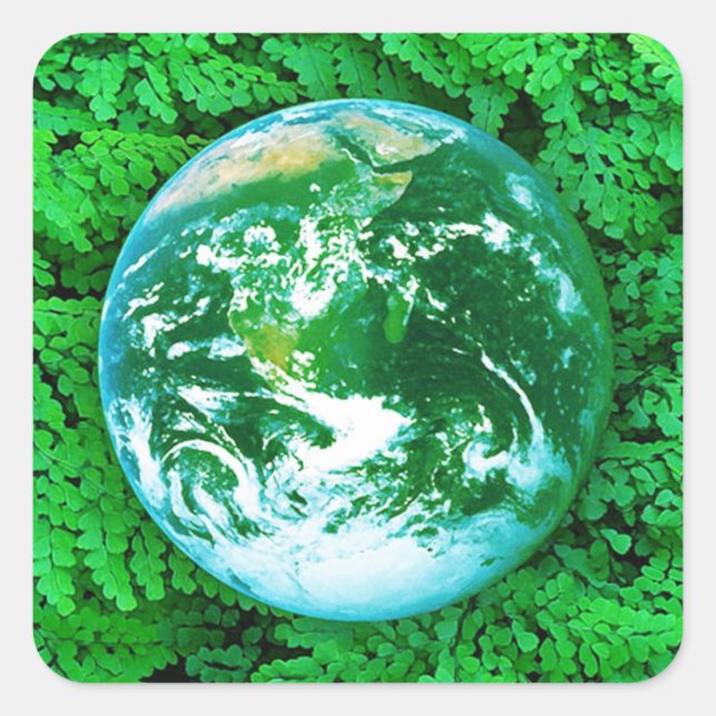 Green Earth - ecological awareness Square Sticker (Front)