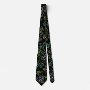 Green Earth Flowers Tie