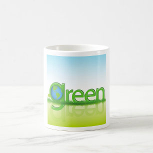Green Earth Globe Eco Friendly Nature Coffee Mug