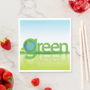 Green Earth Globe Eco Friendly Nature Napkin