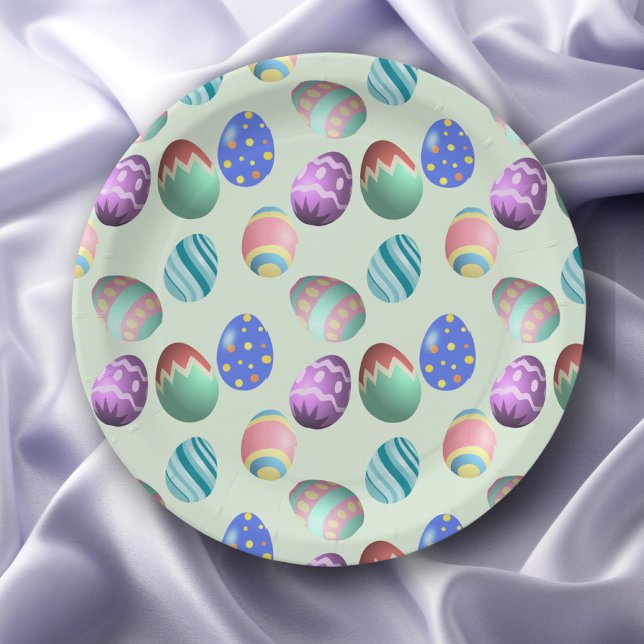 Green Easter Egg Easter Party Easter Egg Hunt Cute Paper Plate (Creator Uploaded)