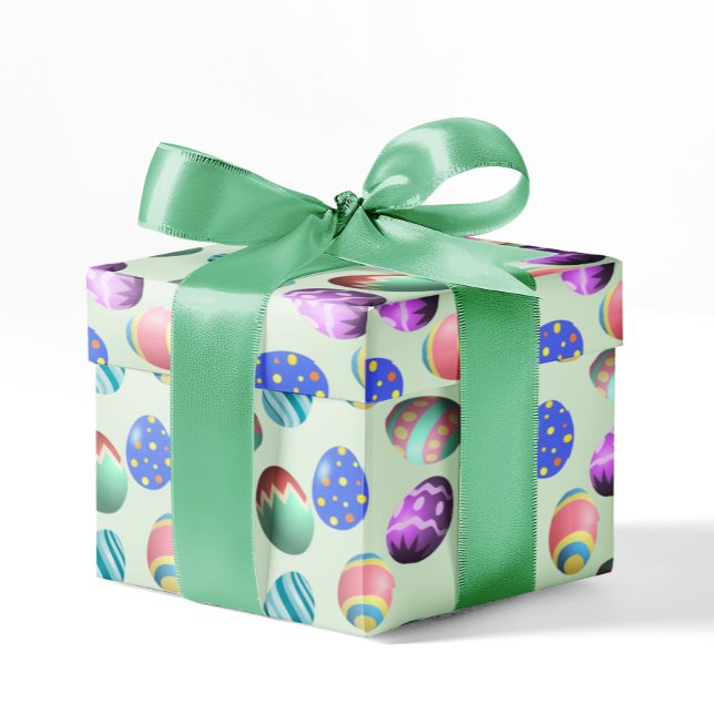 Green Easter Egg Easter Party Easter Egg Hunt Cute Wrapping Paper (Creator Uploaded)