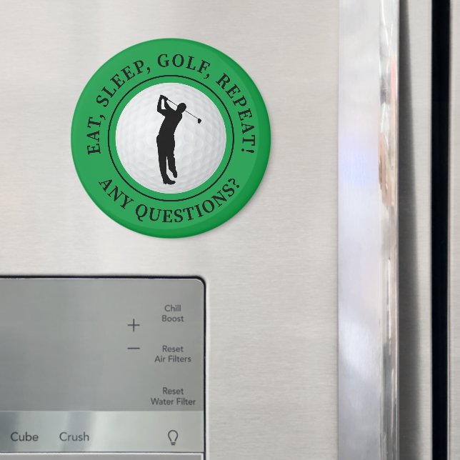 Green Eat Sleep Golf Repeat Round Golf Lover  Magnet (In Situ (Fridge))