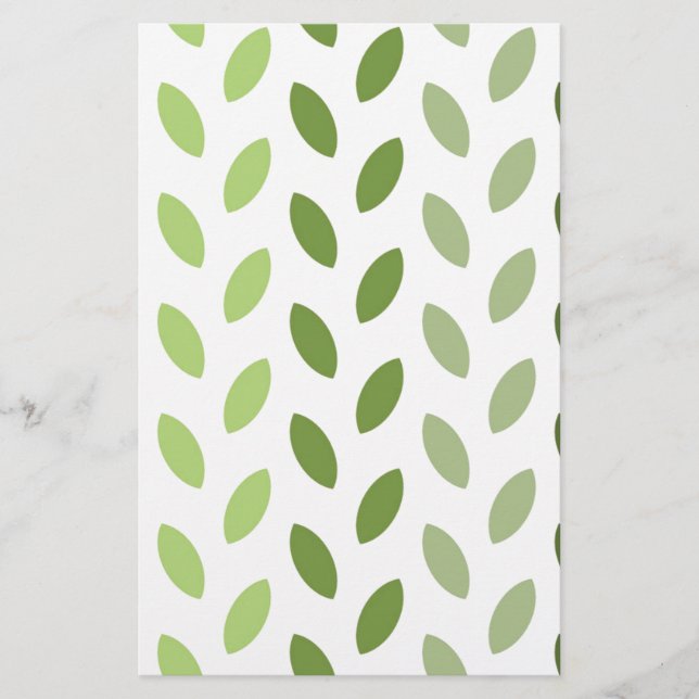 Green Eco Leaves Stationery (Front)