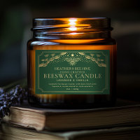 Green Editable Witchy Tarot Honeybee Candle Label
