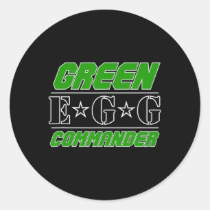 Green Egg Commander Green Egg Shirt Retro Bbq Sh Classic Round Sticker