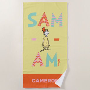 Green Eggs and Ham Sam-I-Am Beach Towel