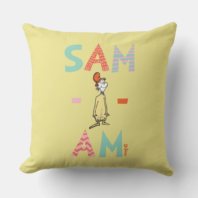 Green Eggs and Ham | Sam-I-Am Cushion (Front)