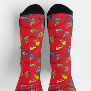 Green Eggs and Ham Train Pattern Socks