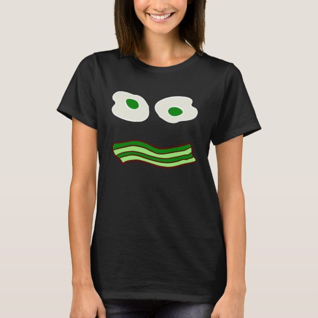 Green Eggs Bacon Brunch Humor  Graphic T-Shirt (Front)