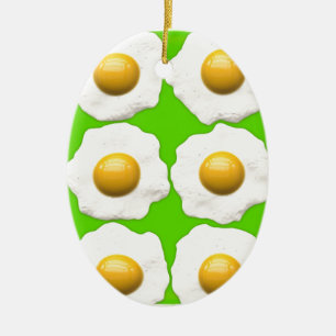 green eggs ceramic ornament