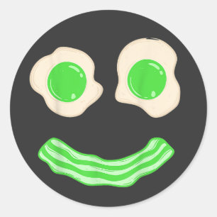 Green Eggs Ham Smile Face Brunch Breakfast Classic Round Sticker