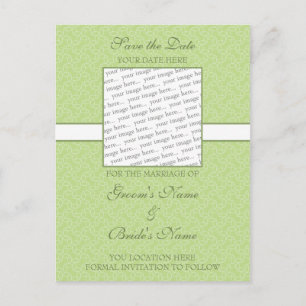 Green Eggshell Save the Date Postcard