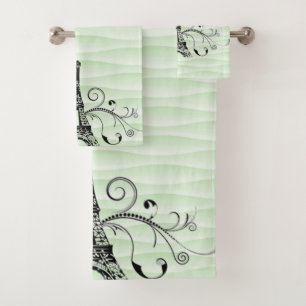Green Eiffel Towel Flourish Towel Set
