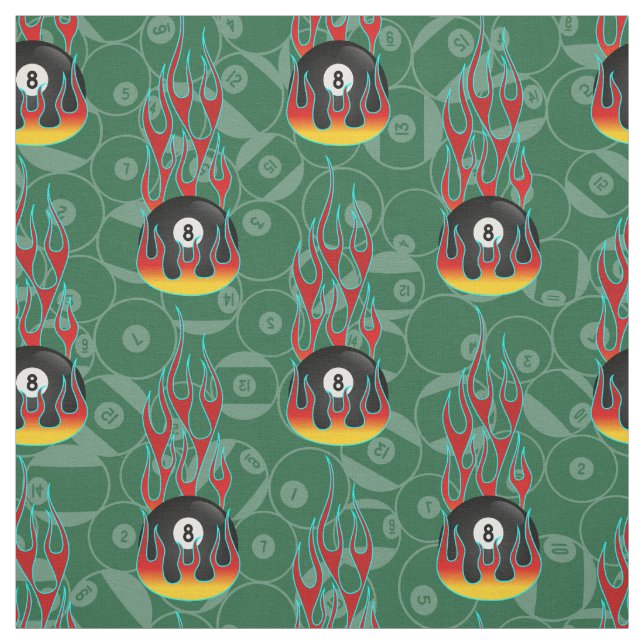 Green Eight Ball  Fabric (Swatch)