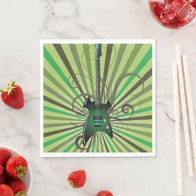 Green Electric Guitar Napkin (Creator Uploaded)