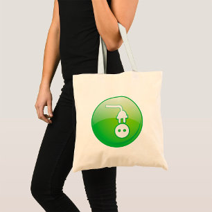 Green Electrical Plug Icon Tote Bag