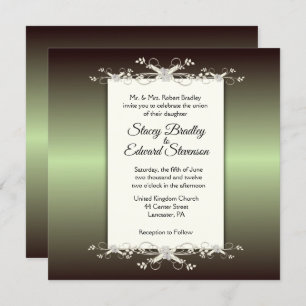 Green Elegance Shine Wedding Invitation
