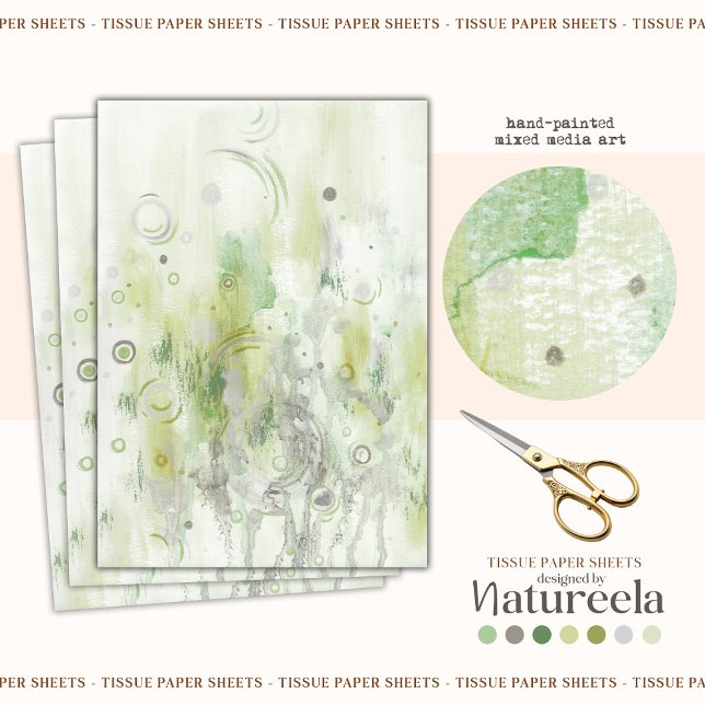 Green Elegant Abstract Decoupage Tissue Paper (Creator Uploaded)